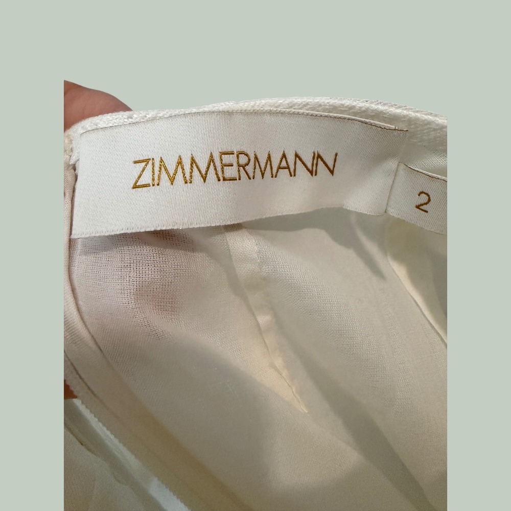 Zimmermann Botanica Petal Appliqué Linen Silk Corset Gown Dress Size 2 (US 6-8) - Picture 8 of 16